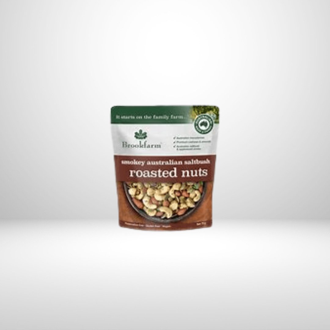 Brookfarm Brothers Smokey Australian Saltbush Roasted Nuts 75g (DF, GF, V, VE) - Healthy Belly Hampers