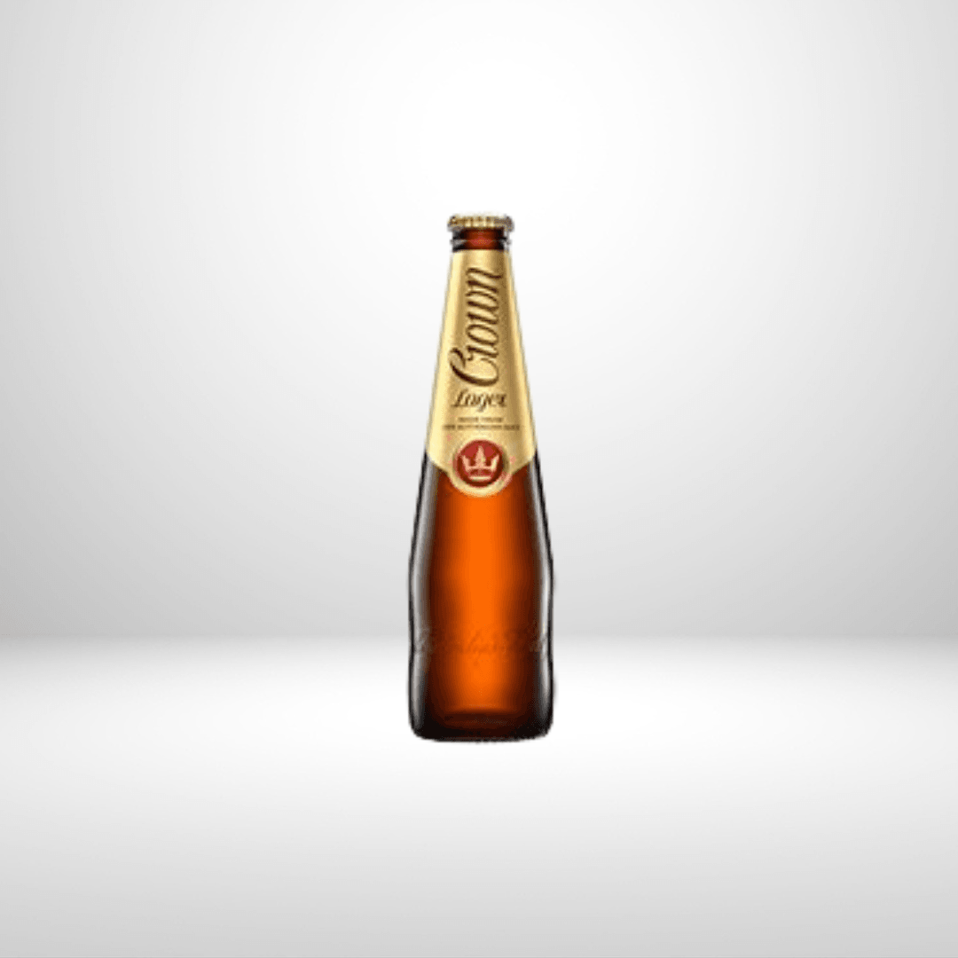 Crown Lager Beer x 375ml - Crown Lager has a bright golden appearance with a solid creamy head. The fruity aroma transforms to a malty refreshing taste with a smooth, full bodied finish. The slightly lingering bitterness gives a balanced, rounded experience x 375ml