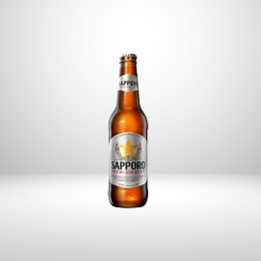 Sapporo Premium Lager x 355ml - Vegan - The First Beer of Japan; Sapporo Premium Beer is a German Pilsner style lager, brewed with a single hop variety for refined bitterness and delicate floral aromas. Golden in colour with a subtle malt character, the rich creamy foam gives way to a perfectly balanced flavour with a crisp, clean finish, for complete refreshment x 355ml