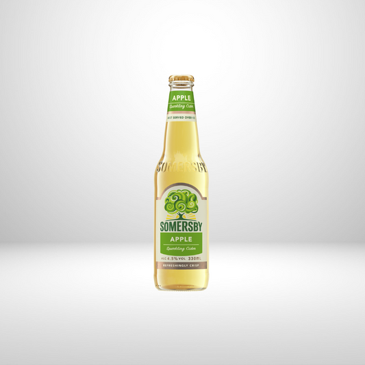 Somersby Sparkling Apple Cider x 330ml - Gluten Free and Vegan - Somersby Apple Cider is an invigorating and refreshing cider made from quality fermented apple juice and natural apple flavouring. There are no artificial sweeteners, flavours or colourings used in the making of this premium cider whose unique taste makes it a tasty and natural choice for the relaxed moments with your friends x 330ml
