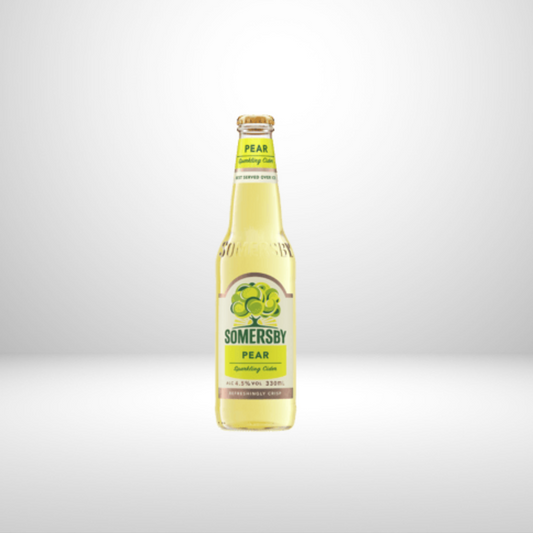 Somersby Sparkling Pear Cider x 330ml - Gluten Free and Vegan - Somersby Pear Cider is a refreshing and crisp cider made from fermented pear juice and natural pear flavouring and its sparkling and refreshing nature makes it a perfect addition to any Sunday afternoon x 330ml