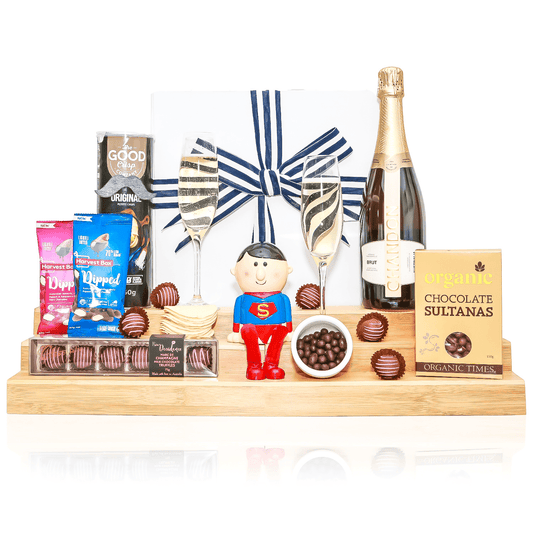 Fathers Day Chocolate & Champagne Hamper - Healthy Belly Hampers - pure indulgence - birthday hampers - gift hampers - gift hampers melbourne - gift hampers australia - organic hampers -vegan hampers - gluten free hampers - birthday hampers -anniversary hampers - wedding hampers - alcohol hampers